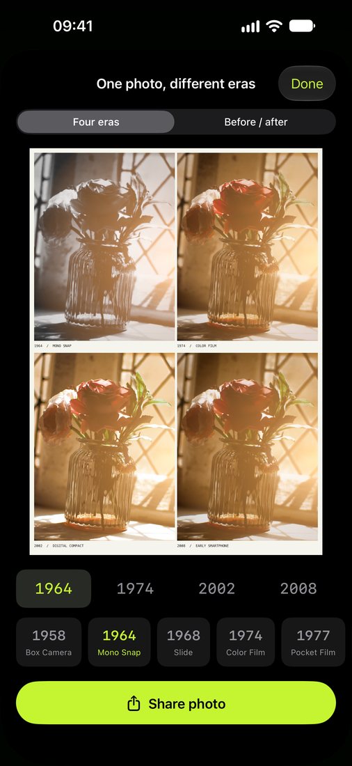 One moment, four eras.